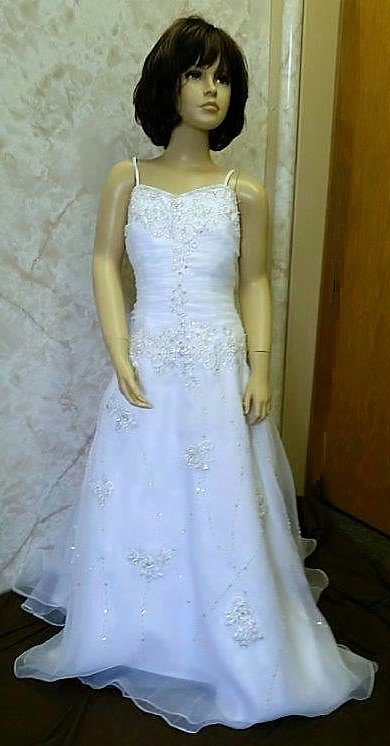 White flower girl dresses without a train